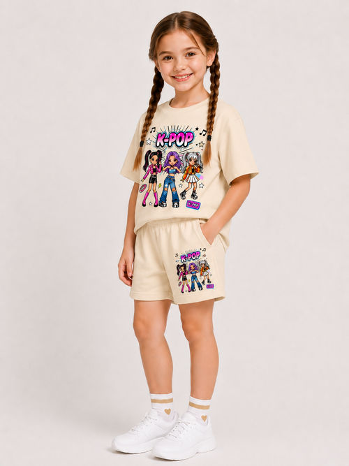Ensemble Short & T-shirt K-PO Enfant (Beige)
