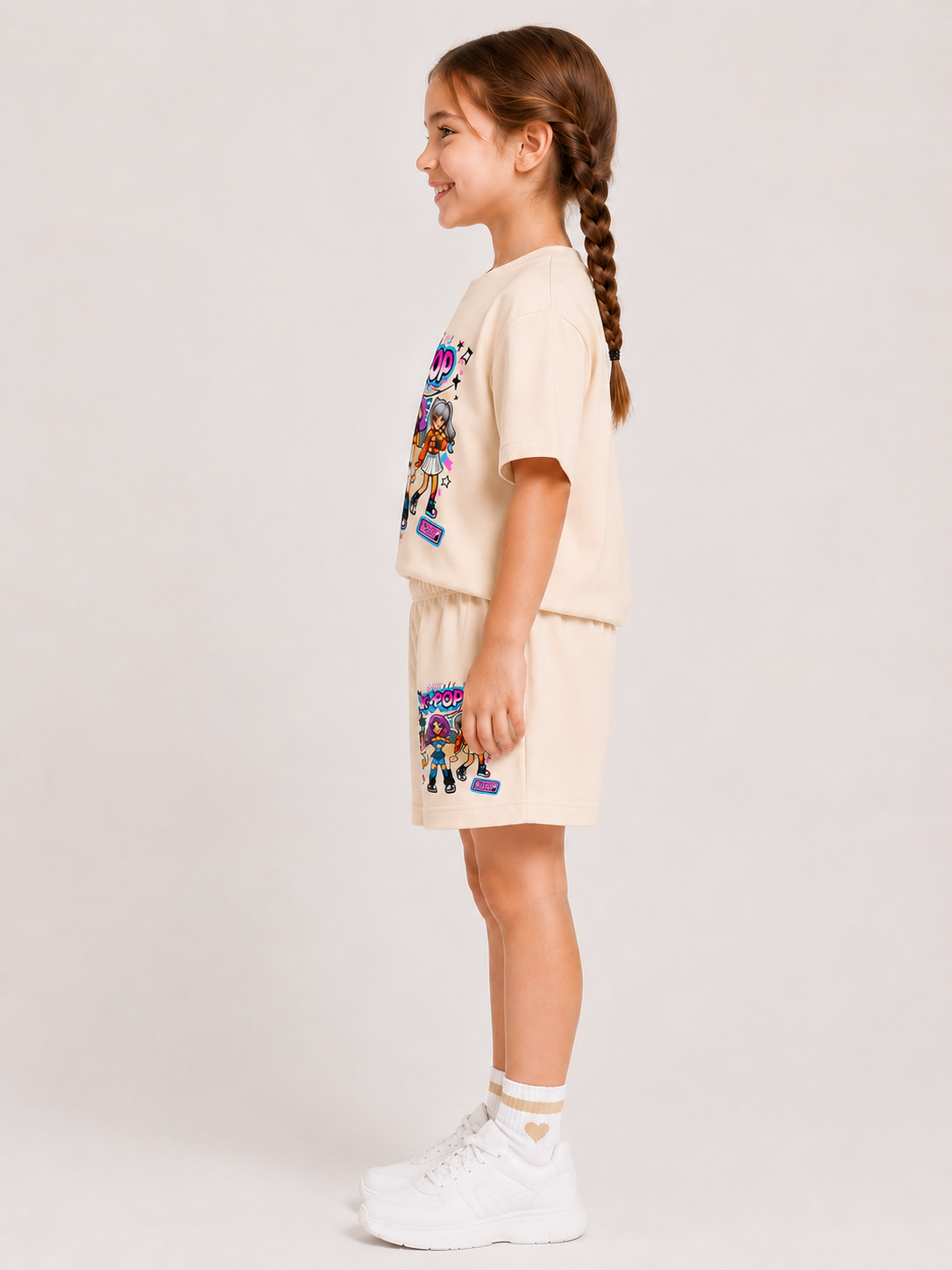 Ensemble Short & T-shirt K-PO Enfant (Beige)