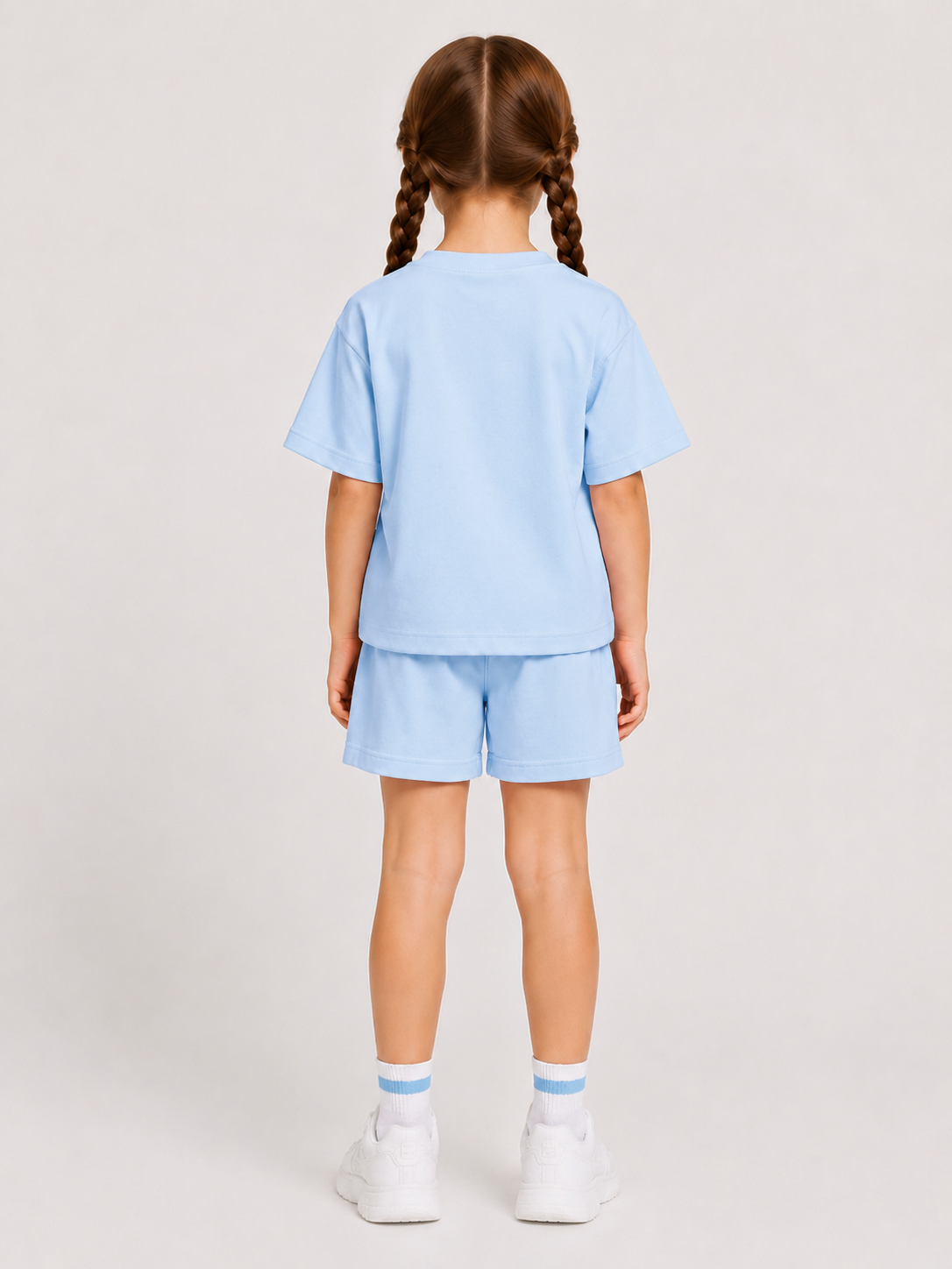 Ensemble Short & T-shirt K-POP Enfant (Bleu)