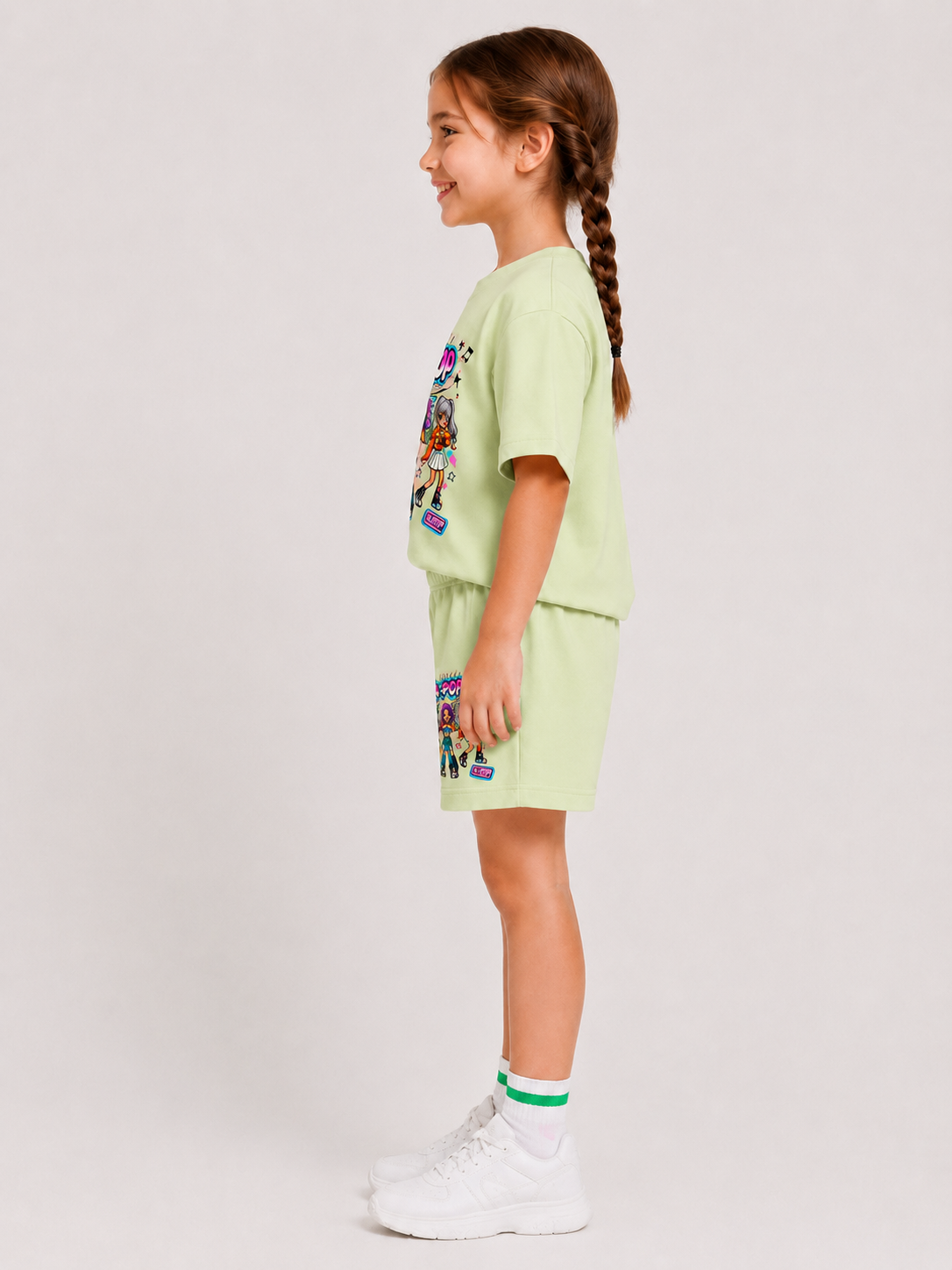 Ensemble Short & T-shirt K-POP Enfant (Vert)